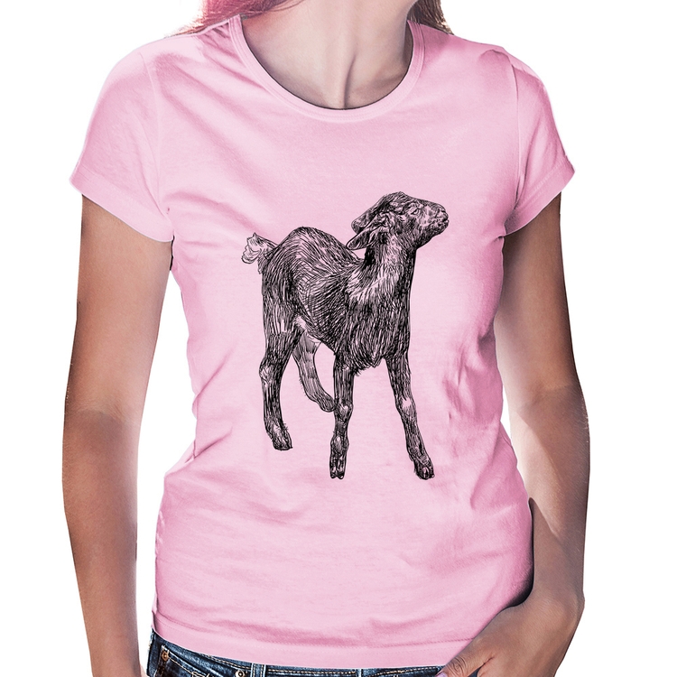 Baby Look Cabra - Rosa Bebê