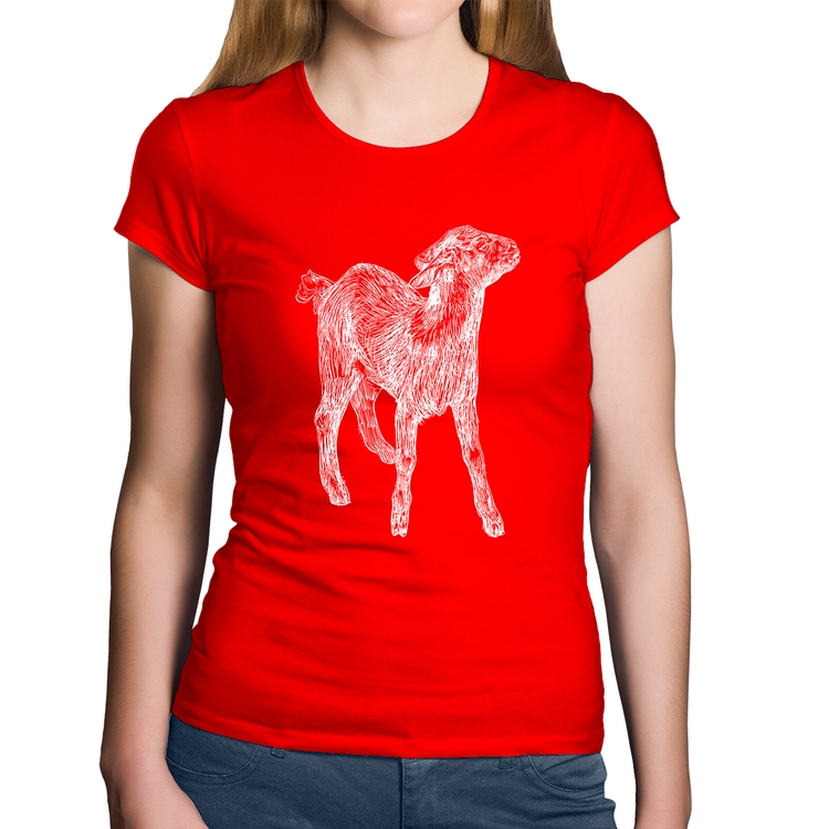 Baby Look Algodão Cabra - Vermelha