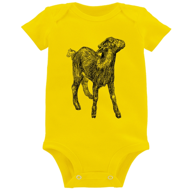 Body Bebê Cabra - Amarelo