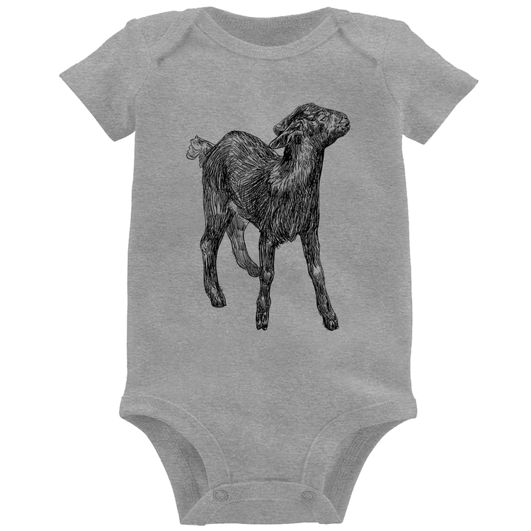 Body Bebê Cabra - Cinza