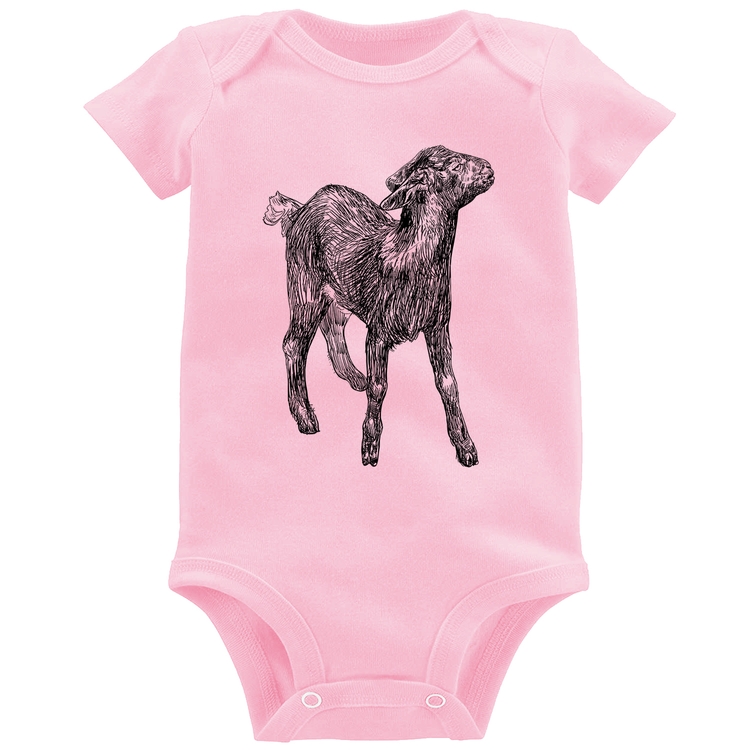Body Bebê Cabra - Rosa Bebê