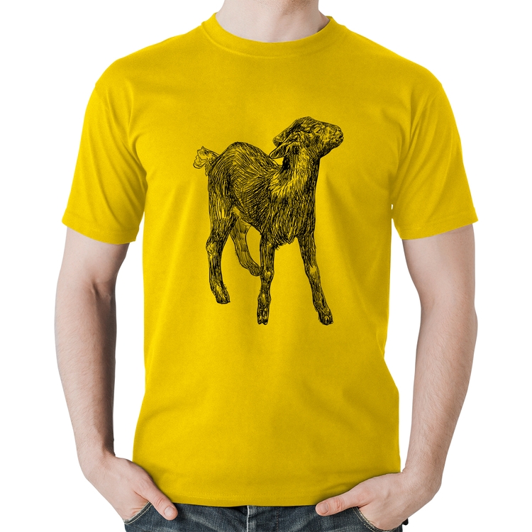 Camiseta Algodão Cabra - Amarela