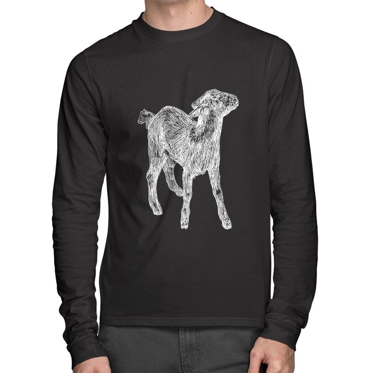 Camiseta Algodão Cabra Manga Longa