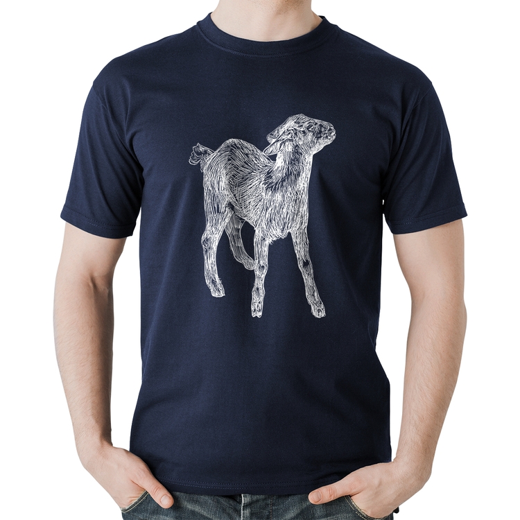 Camiseta Algodão Cabra - Marinho