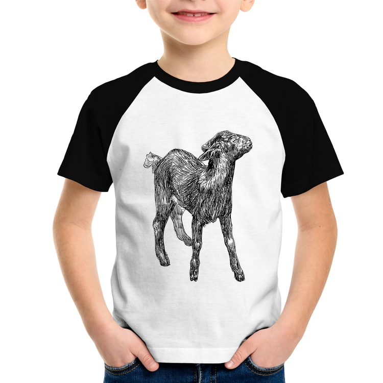 Camiseta Raglan Infantil Cabra