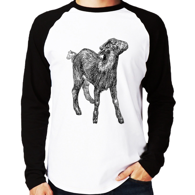 Camiseta Raglan Cabra Manga Longa