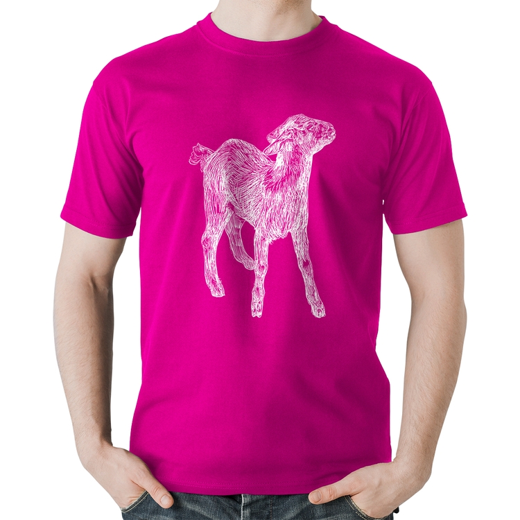 Camiseta Algodão Cabra - Rosa