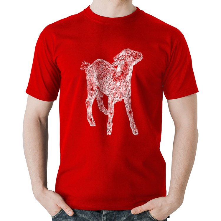 Camiseta Algodão Cabra - Vermelha