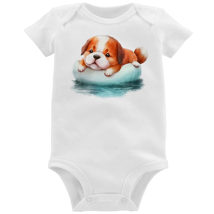 Body Bebê Cachorrinho Na Piscina 