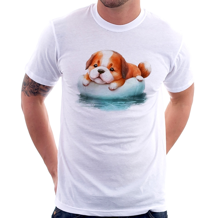 Camiseta Cachorrinho Na Piscina 