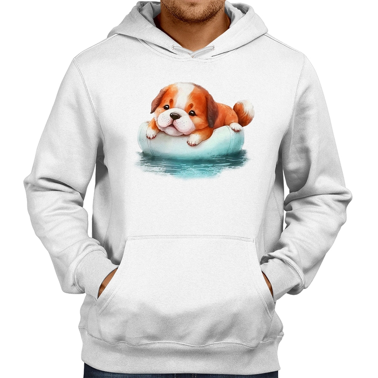 Moletom Cachorrinho Na Piscina  - Branco