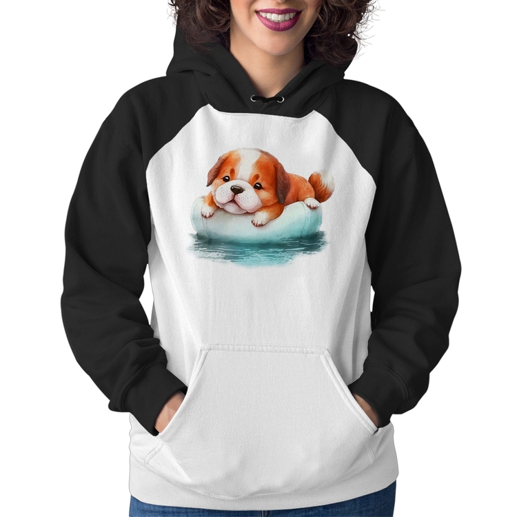 Moletom Feminino Cachorrinho Na Piscina 