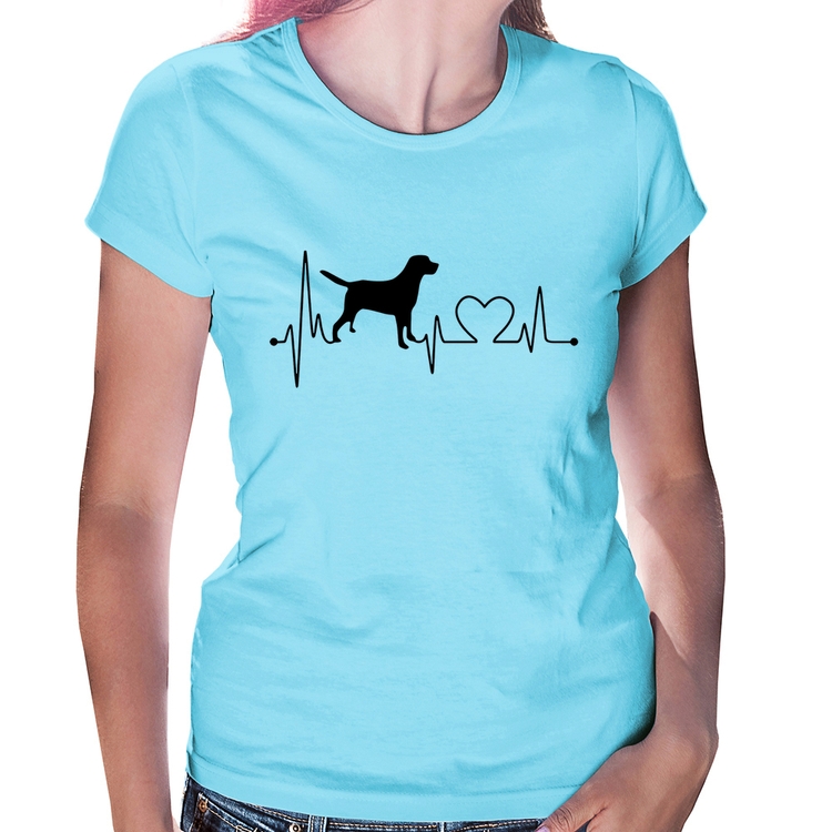 Baby Look Cachorro Batimentos Cardíacos - Azul Bebê