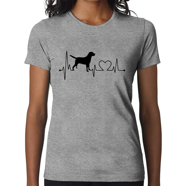 Baby Look Cachorro Batimentos Cardíacos - Cinza