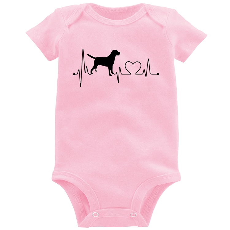 Body Bebê Cachorro Batimentos Cardíacos - Rosa Bebê