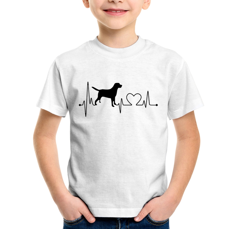 Camiseta Infantil Cachorro Batimentos Cardíacos