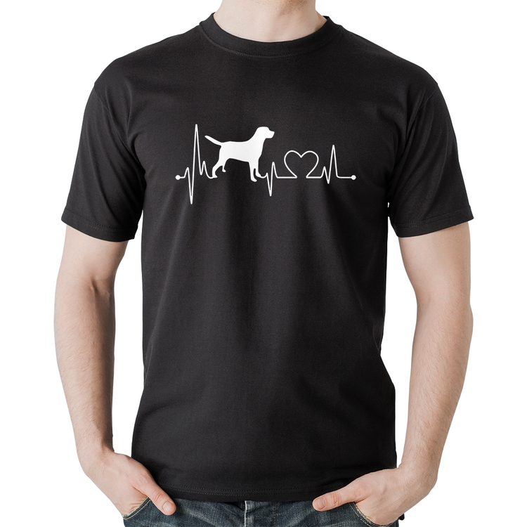 Camiseta Algodão Cachorro Batimentos Cardíacos