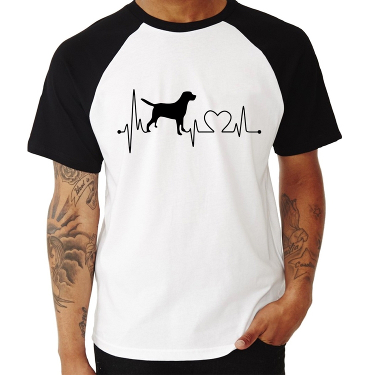 Camiseta Raglan Cachorro Batimentos Cardíacos