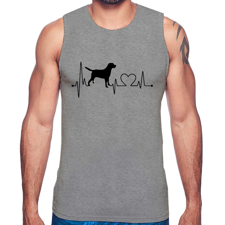 Regata Cachorro Batimentos Cardíacos - Cinza
