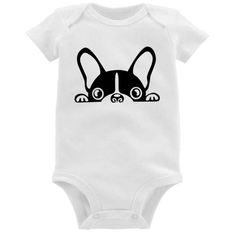 Body Bebê Cachorro Boston Terrier