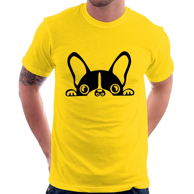 Camiseta Cachorro Boston Terrier - Amarela