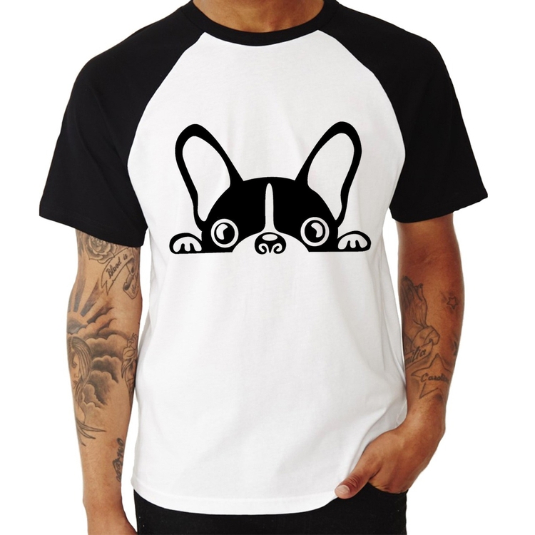 Camiseta Raglan Cachorro Boston Terrier