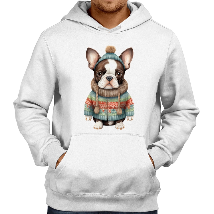 Moletom Cachorro Bulldog Francês Natalino - Branco
