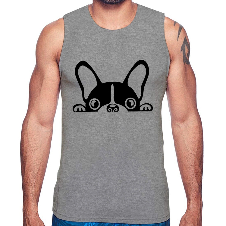 Regata Cachorro Boston Terrier - Cinza