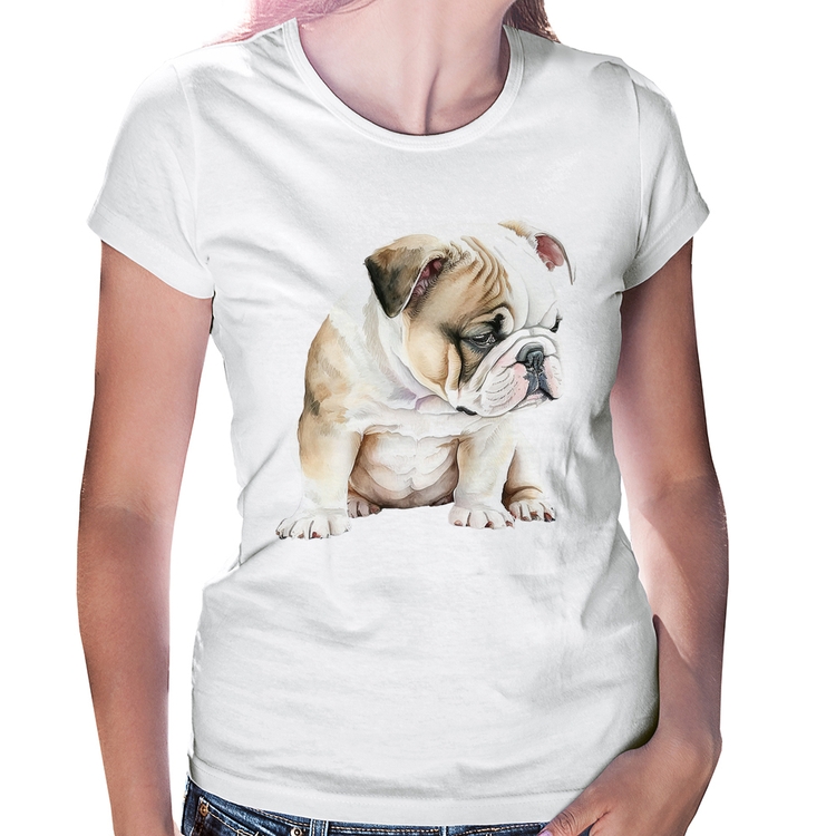 Baby Look Cachorro Buldogue Inglês