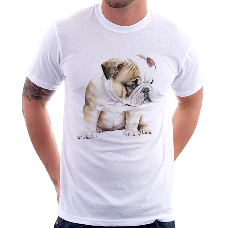 Camiseta Cachorro Buldogue Inglês