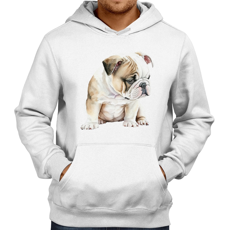 Moletom Cachorro Buldogue Inglês - Branco