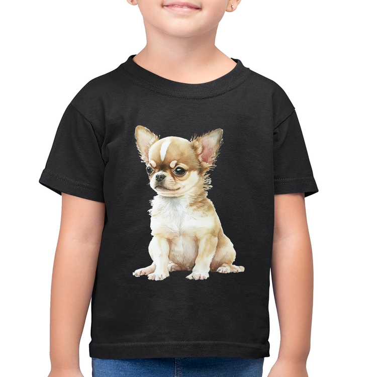 Camiseta Algodão Infantil Cachorro Chihuahua