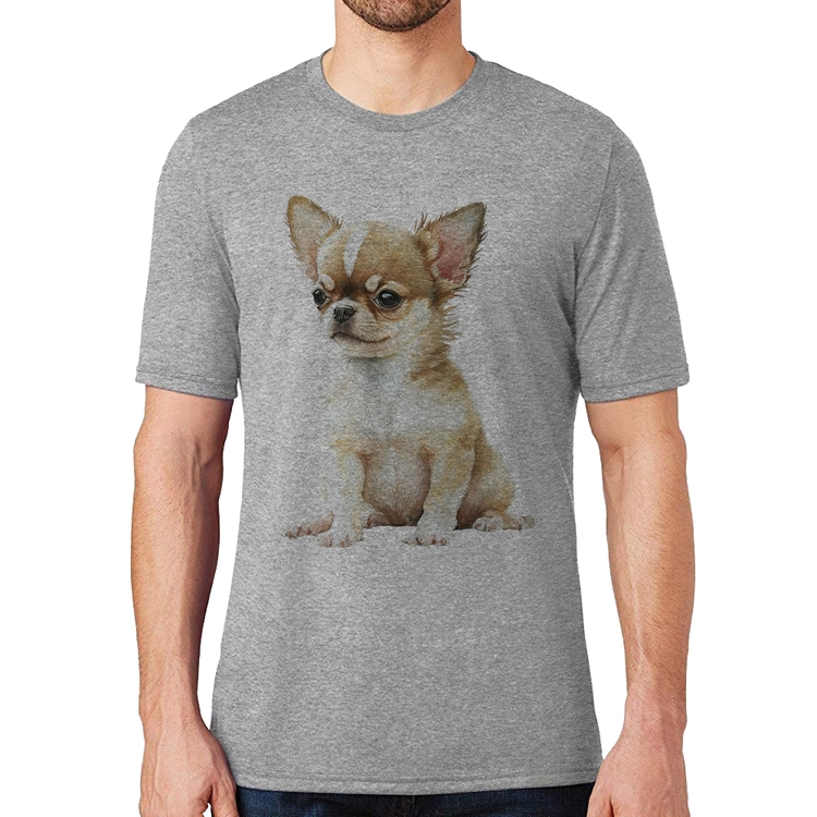 Camiseta Cachorro Chihuahua - Cinza