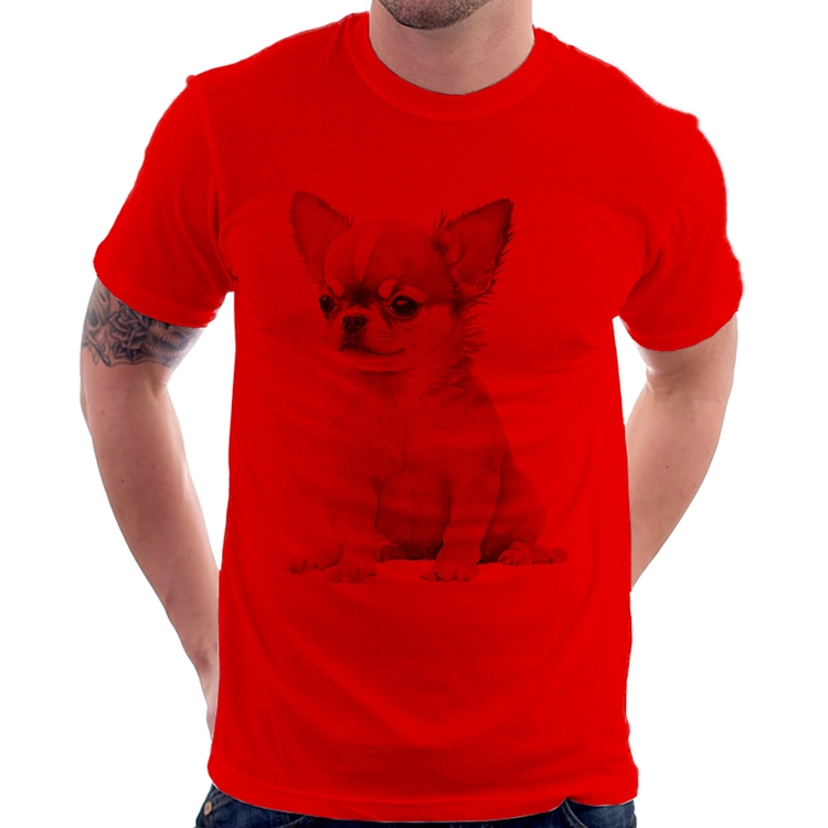 Camiseta Cachorro Chihuahua - Vermelha