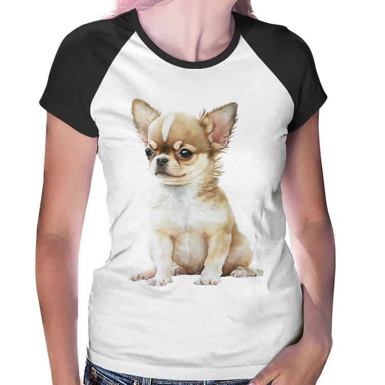 Baby Look Raglan Cachorro Chihuahua