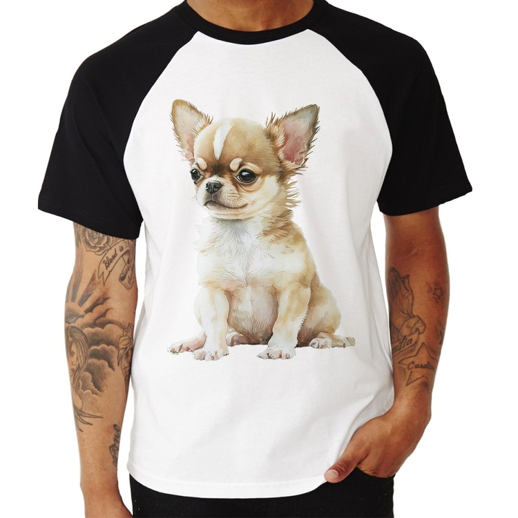 Camiseta Raglan Cachorro Chihuahua