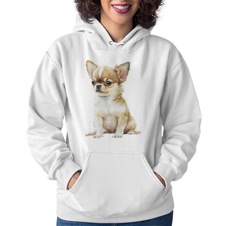 Moletom Feminino Cachorro Chihuahua - Branco
