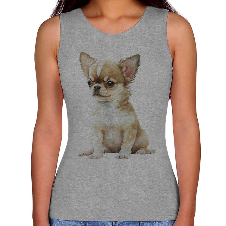 Regata Feminina Cachorro Chihuahua - Cinza