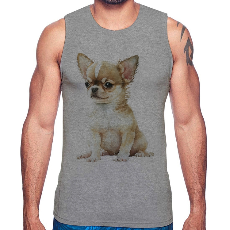 Regata Cachorro Chihuahua - Cinza