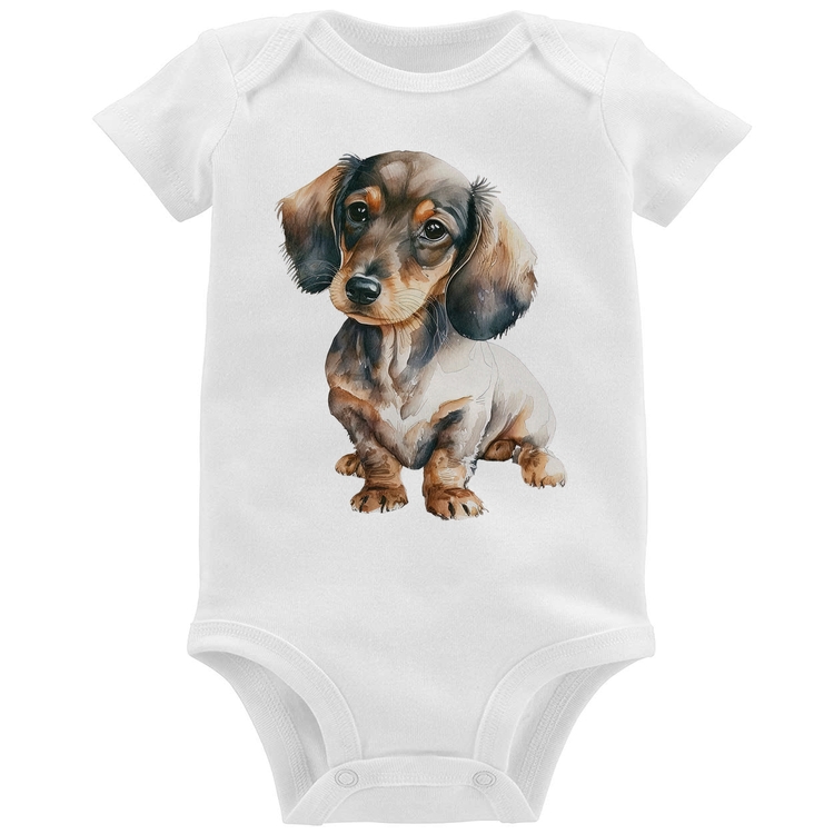 Body Bebê Cachorro Dachshund
