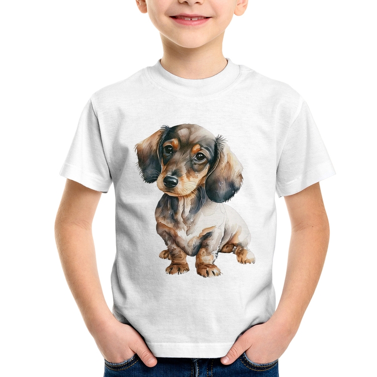 Camiseta Infantil Cachorro Dachshund