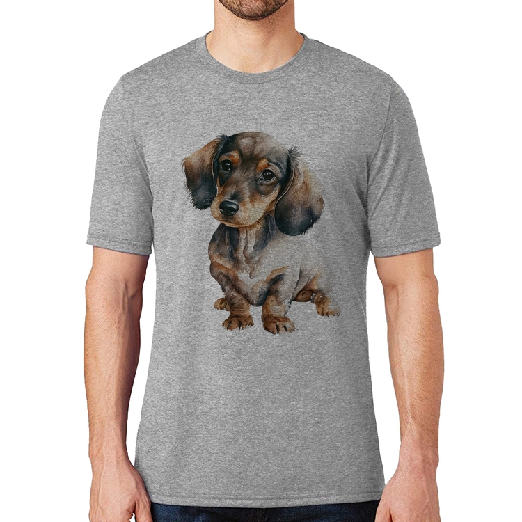 Camiseta Cachorro Dachshund - Cinza