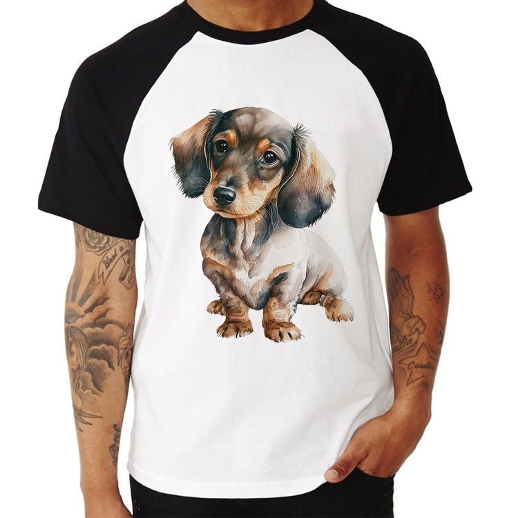 Camiseta Raglan Cachorro Dachshund