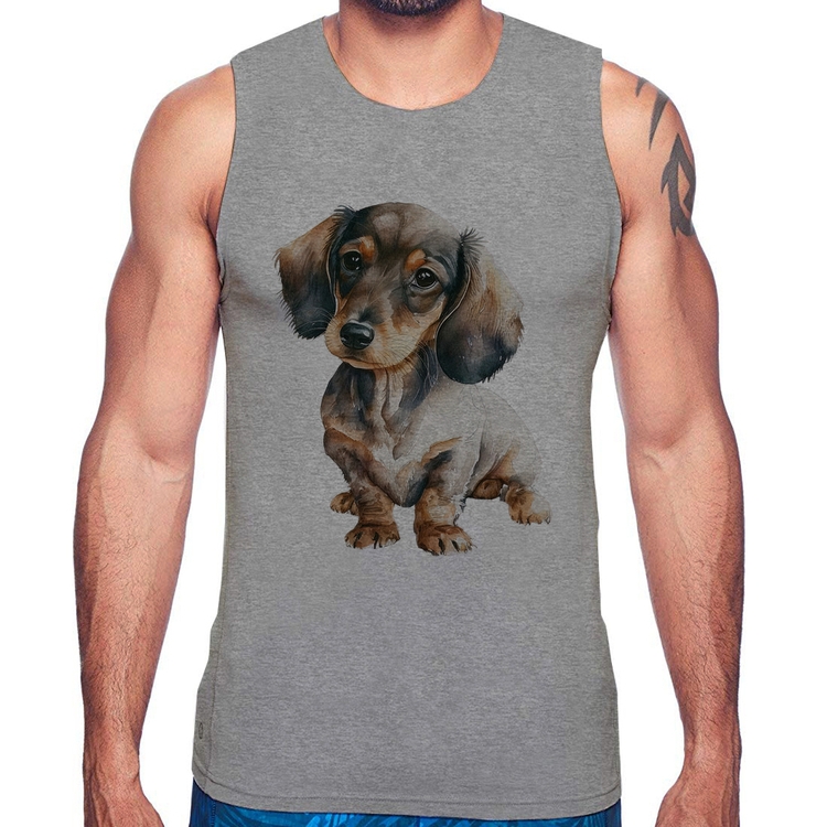 Regata Cachorro Dachshund - Cinza