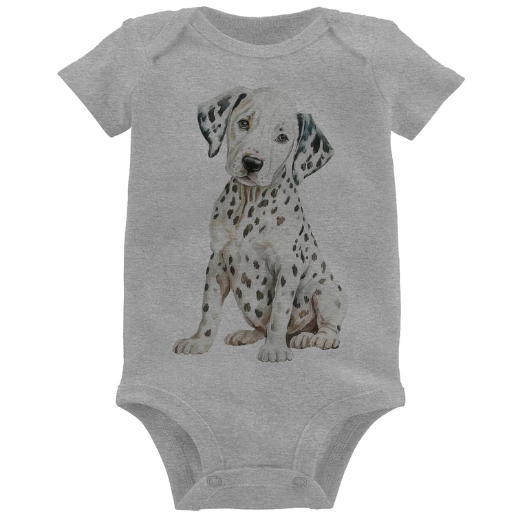 Body Bebê Cachorro Dálmata - Cinza