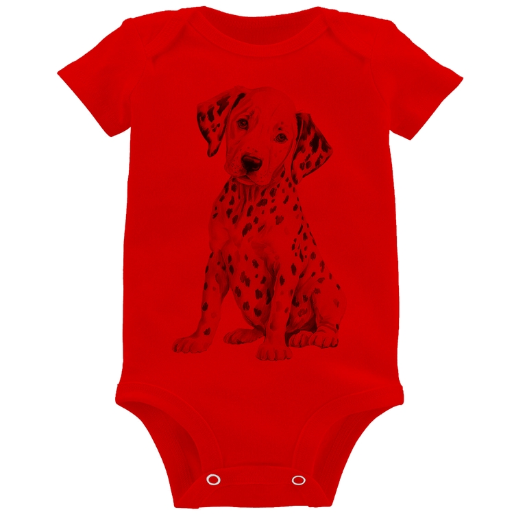 Body Bebê Cachorro Dálmata - Vermelho
