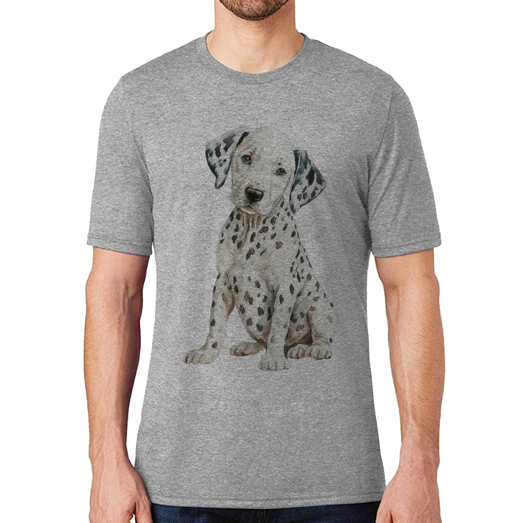 Camiseta Cachorro Dálmata - Cinza