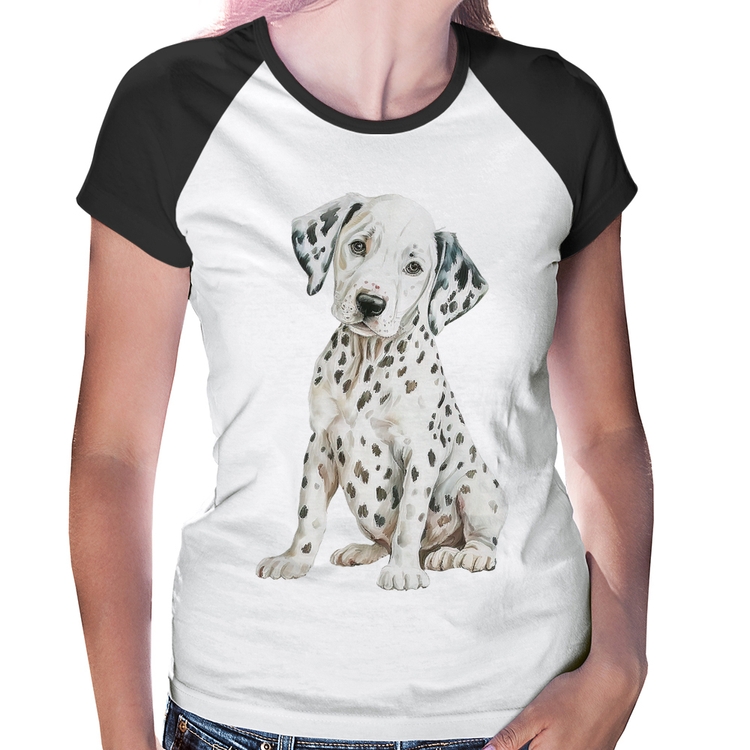 Baby Look Raglan Cachorro Dálmata