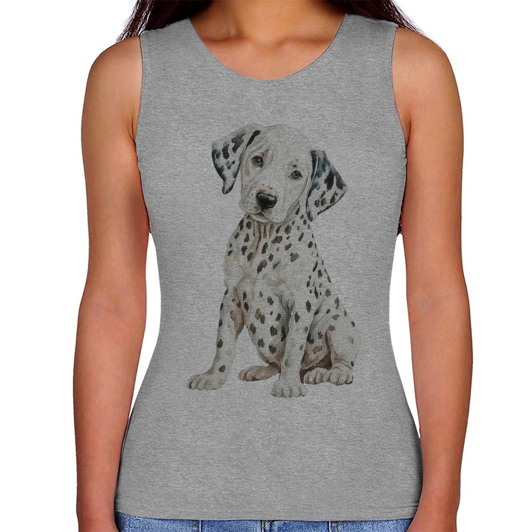 Regata Feminina Cachorro Dálmata - Cinza