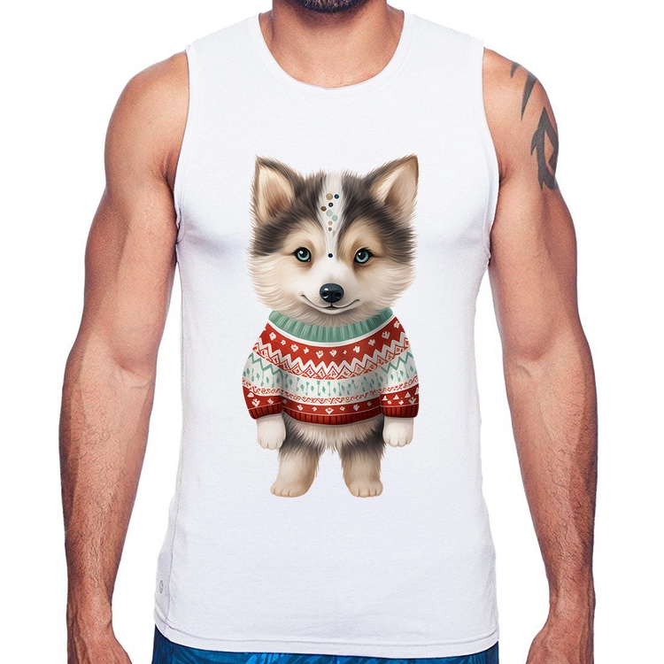 Regata Cachorro Husky Siberiano Natalino